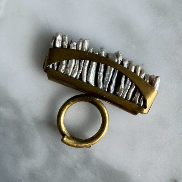 Abalone and Metal Ring -- Adjustable - Picture 5 of 8